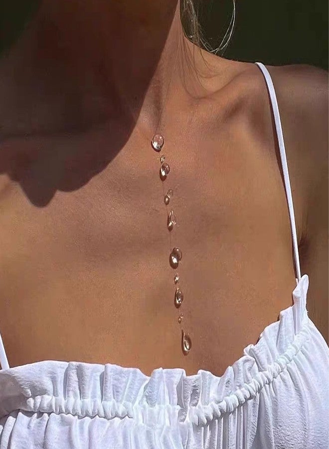 JAVARNV Dew Drop Necklace Long Necklace Choker Necklaces for Women Thin Rope Necklaces for Women Handmade Dew Jewelry Christmas Stocking Stuffers - Image 4